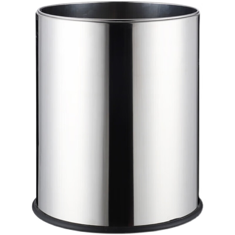 Stainless steel trash can kitchen hotel KTV large creative office toilet simple European style living room 10L (no steel ring) fireproof diameter 23 height suitable