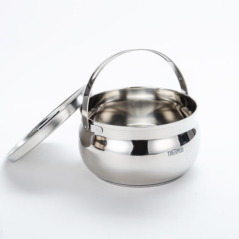 THERMOS stew pot, fire-free stew pot, high vacuum stainless steel thermal insulation soup pot, outdoor camping 2.6L TCRA-3000 gold 2.6L