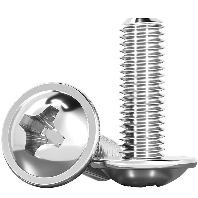 Tianzhuo Hardware 304 stainless steel cross round head with pad machine screw pan head with intermediary screw bolt M2M2.5M3M4M5M6mm M4*8-100 pieces