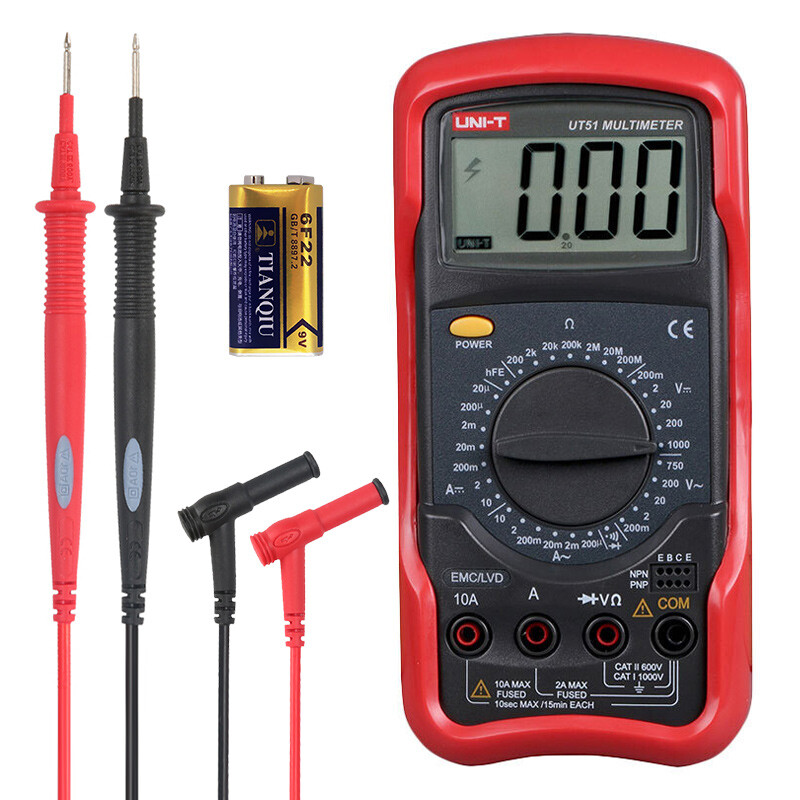 Uni-T UT51 digital multimeter multimeter high-precision multi-function handheld digital display AC and DC ammeter for home use