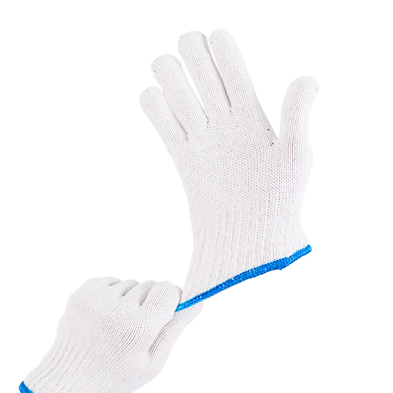 Baige Labor Protection Cotton Gloves Spun Encrypted Cotton Wear-Resistant Construction Site Work Protective Gloves 700g 12 Pairs CW566565