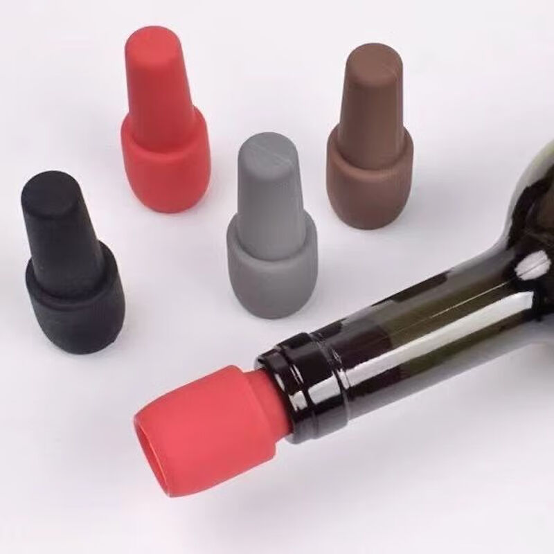 Jijia red wine stopper, leak-proof universal soft silicone double-sealed wine bottle special stopper champagne stopper dust-proof cap sealer double-layer thickened seal to prevent the smell of wine from escaping, high-quality silicone 5 pieces