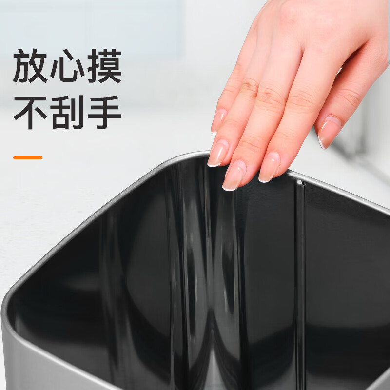 EKO lidless trash can 12L sand steel commercial stainless steel large property office hotel kitchen bathroom EK9084
