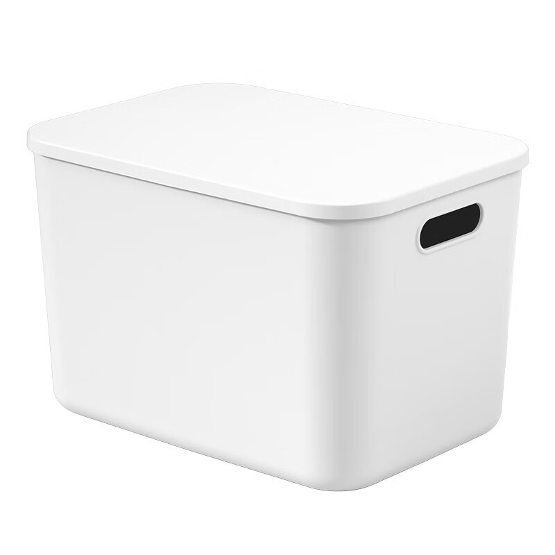 Box house sundry storage box snack toy desktop storage box household simple dormitory wardrobe clothes plastic storage box thickened large 3 pieces with lid (27*18*16)
