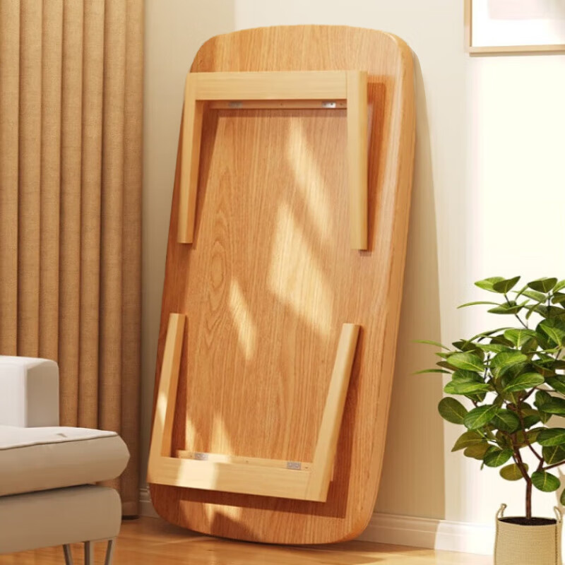 AEY folding coffee table living room home simple small apartment solid wood side table free installation easy storage small table 80*50cm