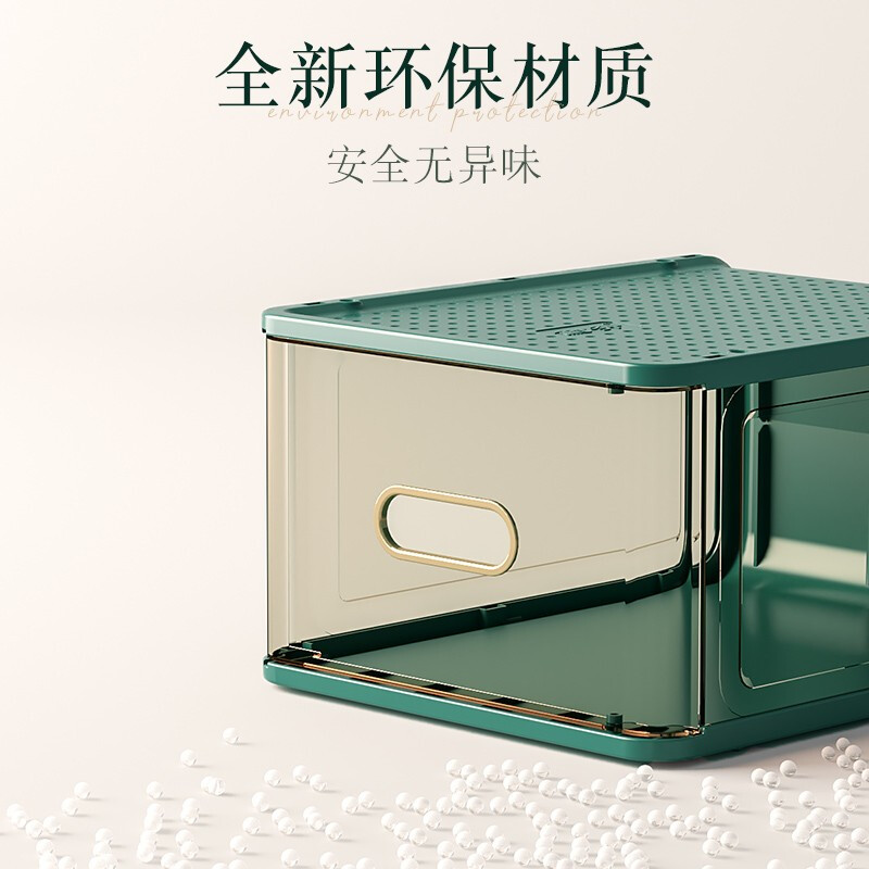 Neben transparent shoe box shoe box shoe storage box plastic stackable shoe cabinet moisture-proof and dust-proof open-door storage artifact ivory white-standard version 8 within 42 yards