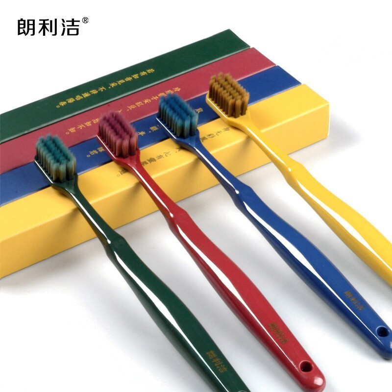 Langli Jiecai Carbon Zhenzhen protects adult wide-head soft-bristled toothbrush with high-density pointed filament independent brush cap Chinese style carbon filament bristles 4 pack