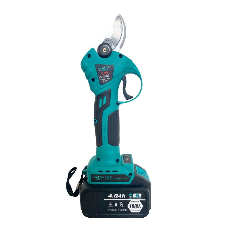 Zhanyao electric scissors for cutting branches and pruning branches, rechargeable garden fruit tree gardening 3cm (outer diameter 5cm), intelligent 4-speed adjustment, brushless 3cm electric scissors