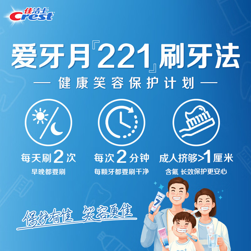 Crest full-quality 7-effect toothbrush tongue coating brush small wide head soft hair adult massage gum 2 pieces new and old packaging shipped randomly