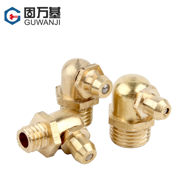 Guwanji butter nozzle copper oil nozzle head oil cup oil nozzle oil gun oil nozzle grease gun head digger copper straight curved oil nozzle M6-M16 medium straight M6*1 10 pcs
