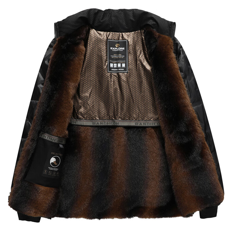 Pierre Cardin high-end three-in-one down jacket men's winter removable hood dad jacket plus velvet thickening cold-proof clothes for middle-aged and elderly people 182 navy blue (removable velvet liner) 2XL recommended around 130-145 catties