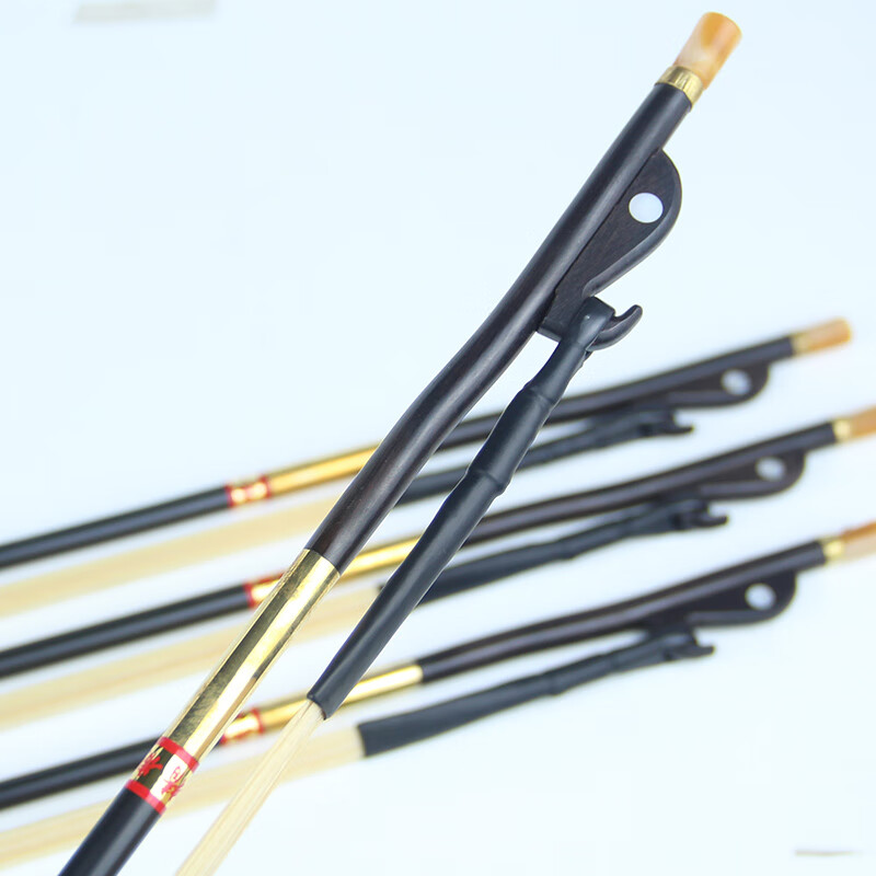 Carol's high-end performance-grade ebony erhu bow, professional-grade Inner Mongolia male white horsetail erhu bow, advanced musical instrument accessories, performance-grade ebony bow 84cm + silver strings