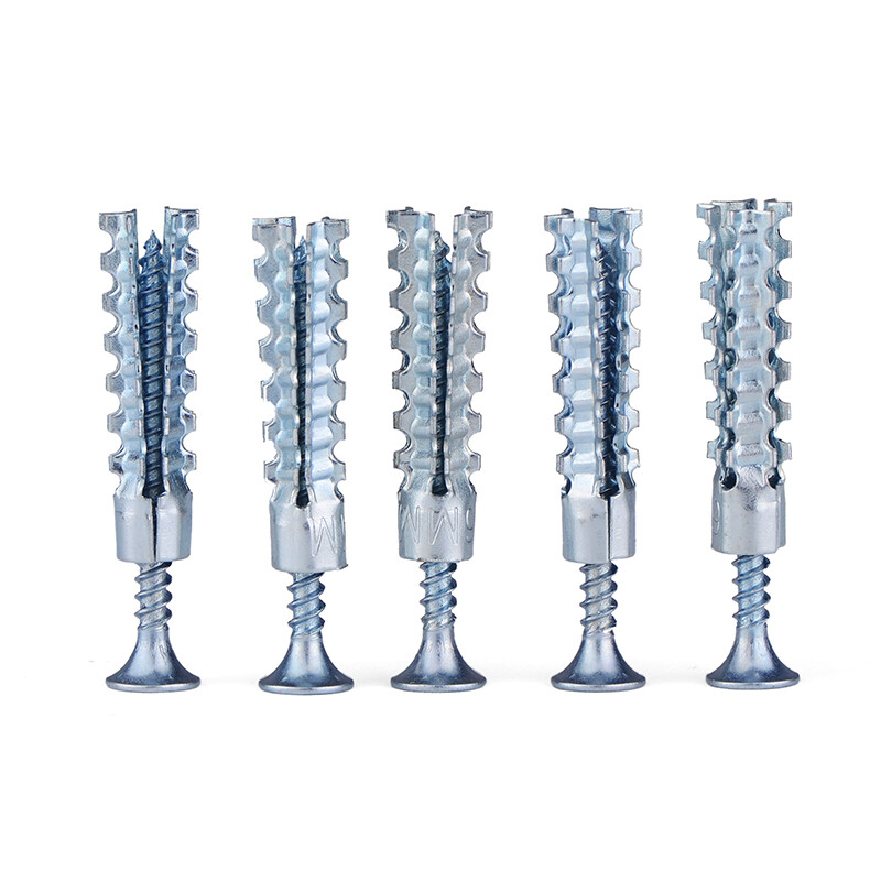 Jinggong upgraded version, metal internal expansion pipe nail expansion plug, lightweight iron expansion screw, lightweight sawtooth barbed expansion bolt, 6mm 8mm mixed expansion + iron nails (40 sets in total)