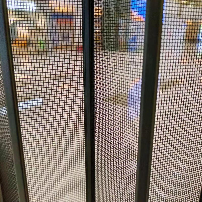 Vinoa King Kong mesh folding screen door, anti-mosquito, anti-cat, dog and rat, anti-theft, invisible retractable push-pull aluminum alloy screen door with lock, upgraded stainless steel high-permeability mesh + lock + gray