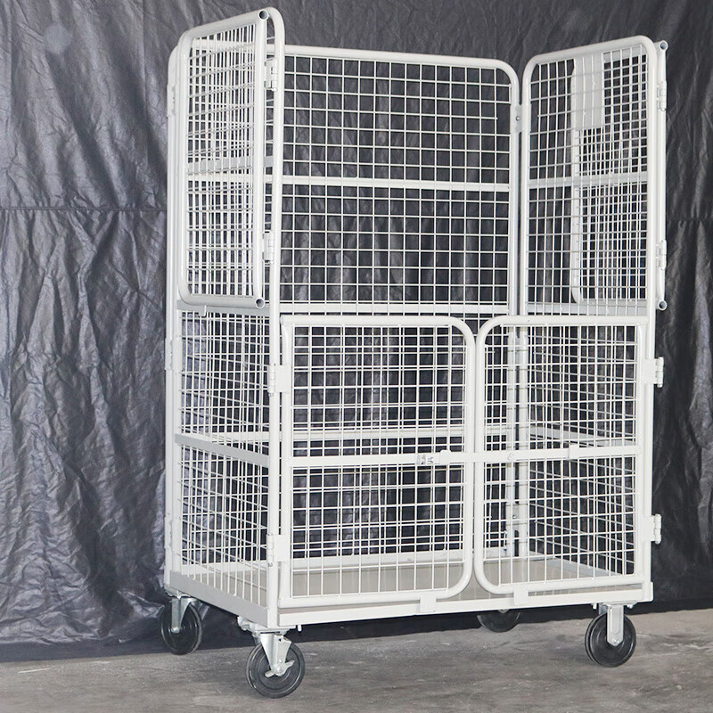 Jingxinda Movable Logistics Trolley Folding Logistics Cart Warehouse Sorting Truck Express Cage Car Linen Cart E-commerce 1100*800*1700 Four Small Door Encryption