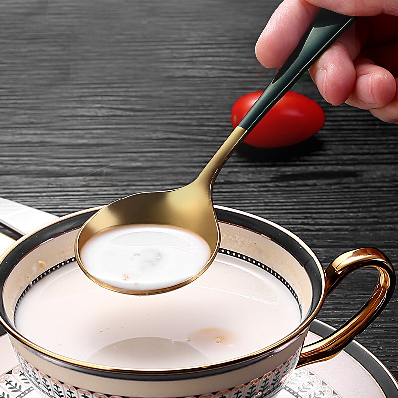 QZT Thickened 304 Stainless Steel Spoon Household Adult Watermelon Spoon Children's Internet Celebrity Spoon Cute Fruit Spoon Thickened 304 2 Pack Red