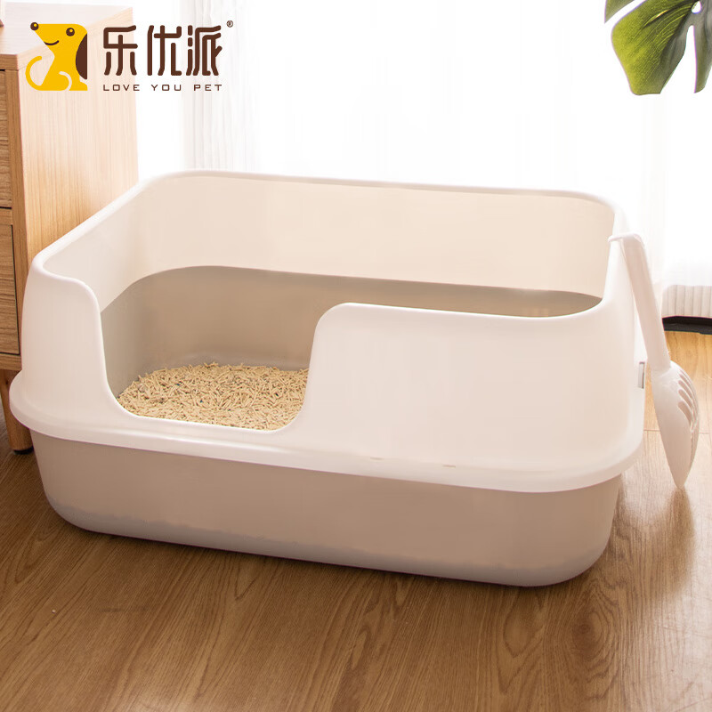 Leyoupai cat litter box extra large open cat toilet semi-enclosed anti-splash cat litter box cat litter box
