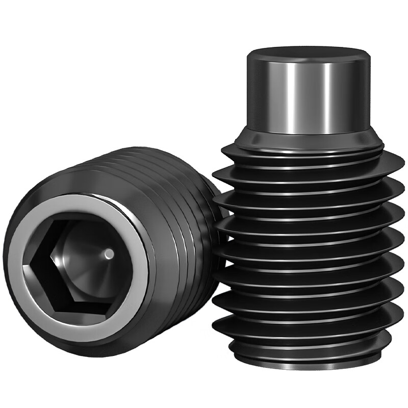 Tianzhuo Hardware M3-M16 convex end tightening 12.9 level hexagon socket screw machine meter screw top screw headless stop bolt M4M5M6 M10*16 (black) - 20 pieces