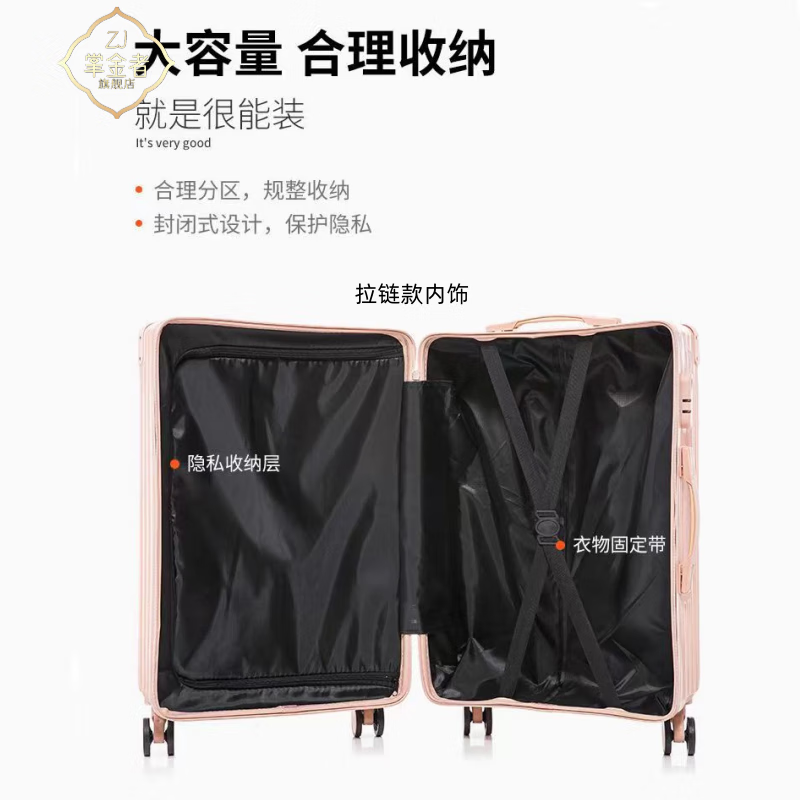 Goldman's Luggage Men's Large Capacity Leather Case for Business Travel Universal Wheel Aluminum Frame Trolley Case High-Look Password Suitcase Classic Anti-Scratch Piano Black Zipper 20-inch Suitcase Can Go on the Plane