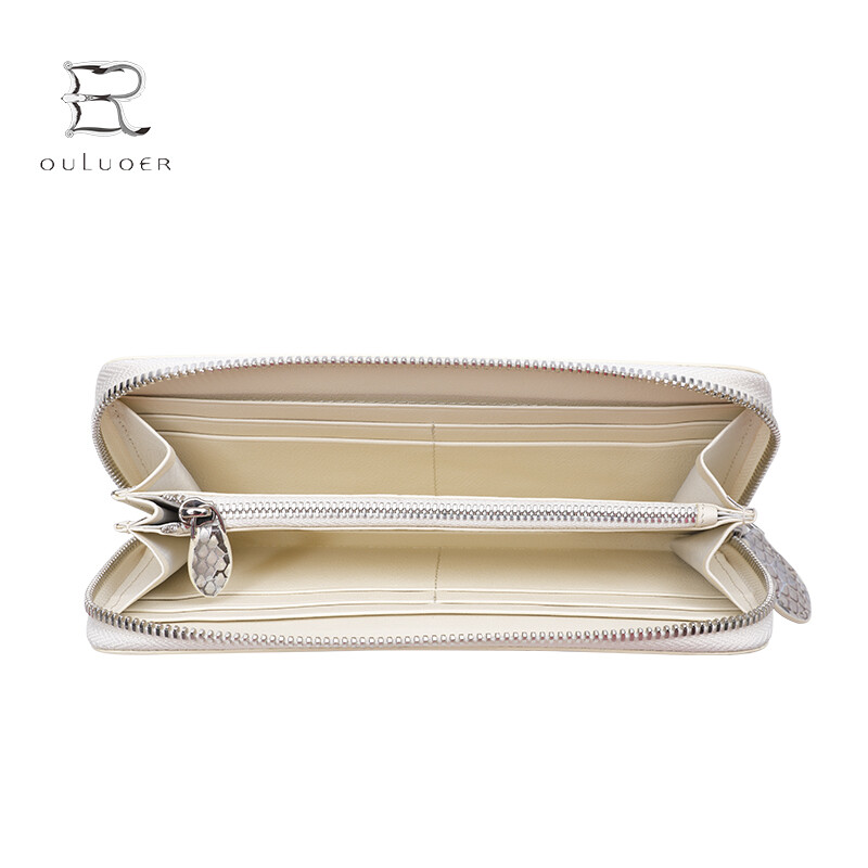 Oral python leather wallet women's genuine leather fashion clutch 2025 new high-end Valentine's Day long wallet Chinese Valentine's Day original color