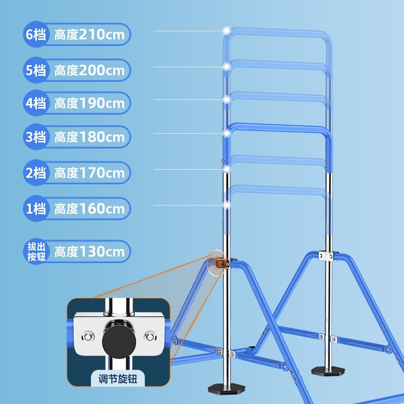 YICHIJIAN horizontal bar pull-up device indoor adult horizontal bar home set fitness equipment foldable height adjustable stable folding horizontal bar