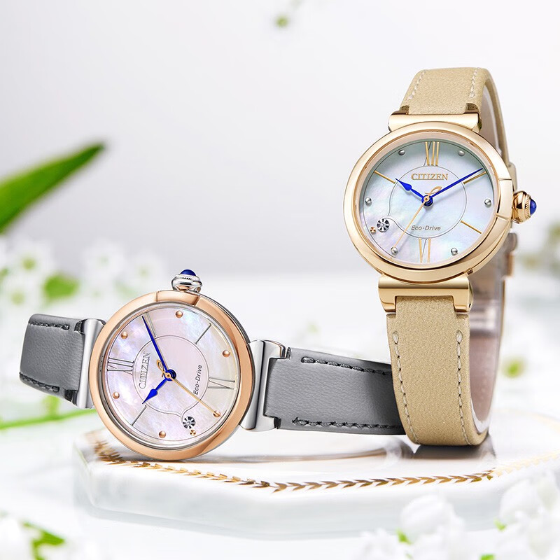 CITIZEN Watch Eco-Drive Women's Watch Small Bell Flower Fritillary Fashion Casual Women's Watch 5 Year Warranty Gift for Girlfriend EM1073-18D