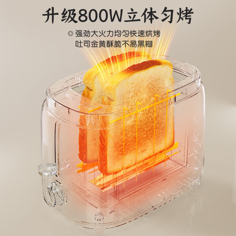 Bear Bread Machine Toaster Toaster Home Fully Automatic Breakfast Machine Sandwich 2-Slice Light Food Machine 50s Quick Bake DSL-N02C5