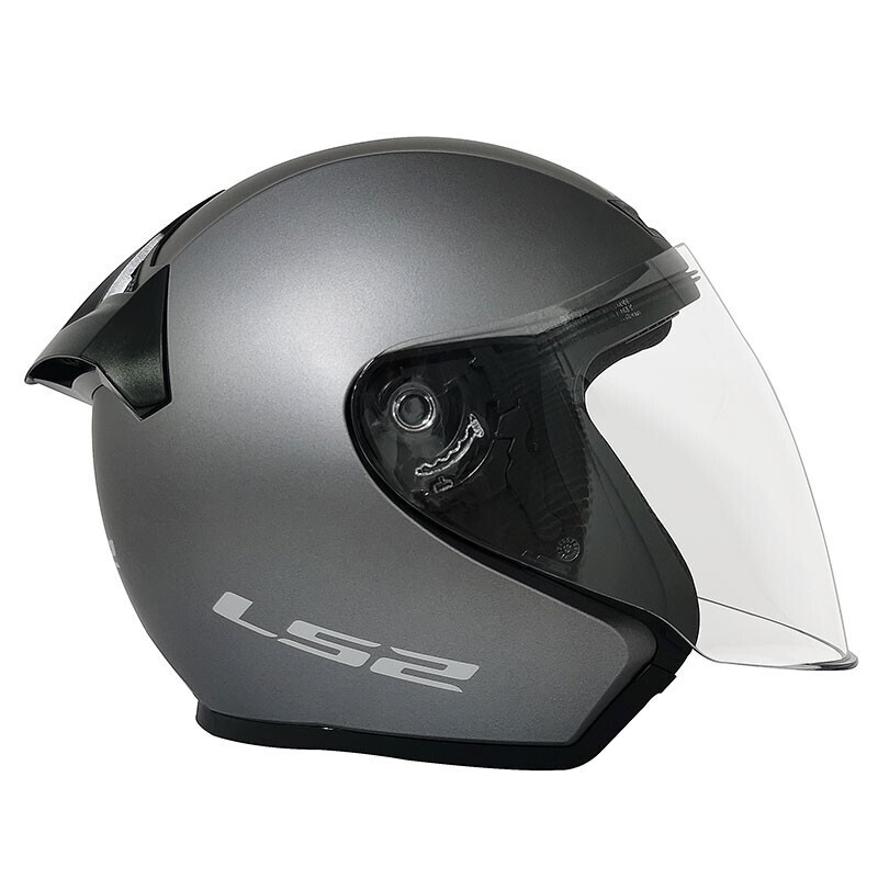 LS2 new motorcycle helmet quarter helmet electric moped four seasons large tail large size men and women half helmet OF608 matte light gray 2XL (recommended 59-60CM)