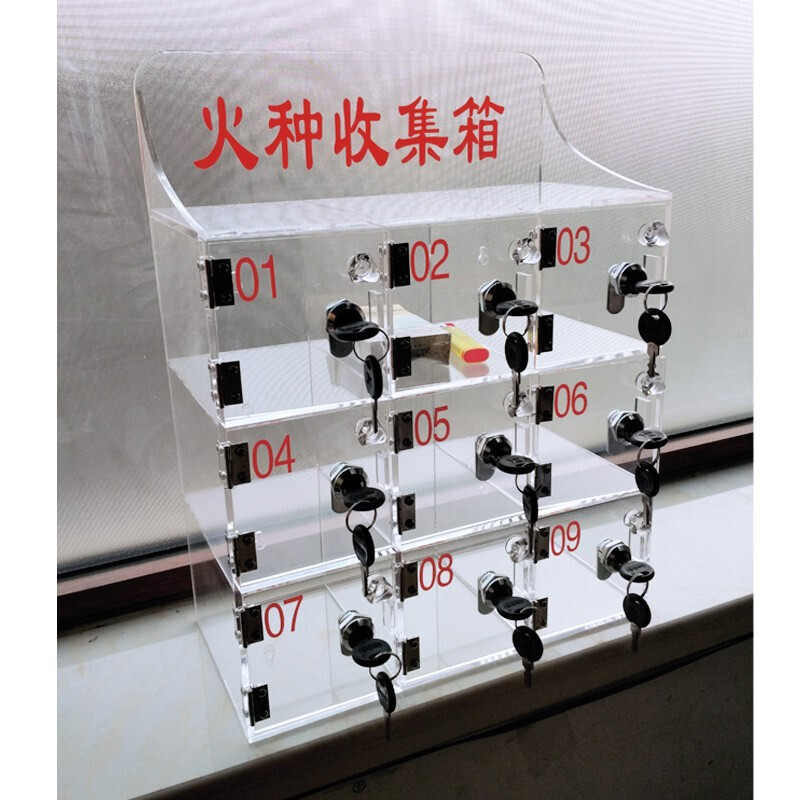 Applicable fire storage box can be customized transparent fire collection box storage box workshop lighter mobile phone cabinet fire recycling box 30*20*60CM