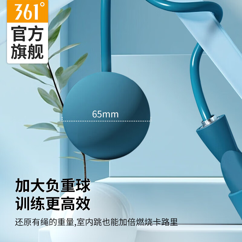 361 Skipping Rope Bearing Fitness Home Exercise Cordless Indoor and Outdoor Adult Children Student Training Skipping Rope Blue