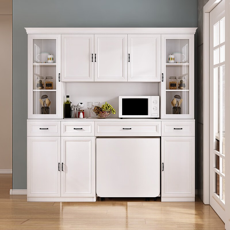 After the Hustle Multifunctional Sideboard Microwave Nordic Restaurant Dining Room Cabinet Folding Dining Room Cabinet Integrated Customized Combination Model A 2090*420*2075 6 Doors or More