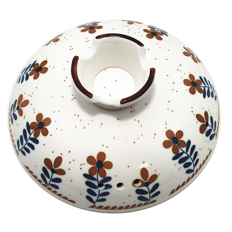 Fat Donglai's same German quality adapted ceramic painted casserole lid single lid crock pot soup pot 24.7cm petals painted