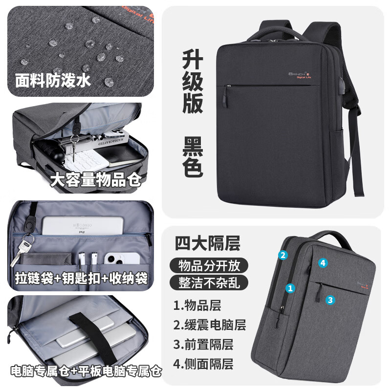 British computer backpack 14/17.3 inches large capacity business commuting suitable for Xiaomi Huawei laptop bag