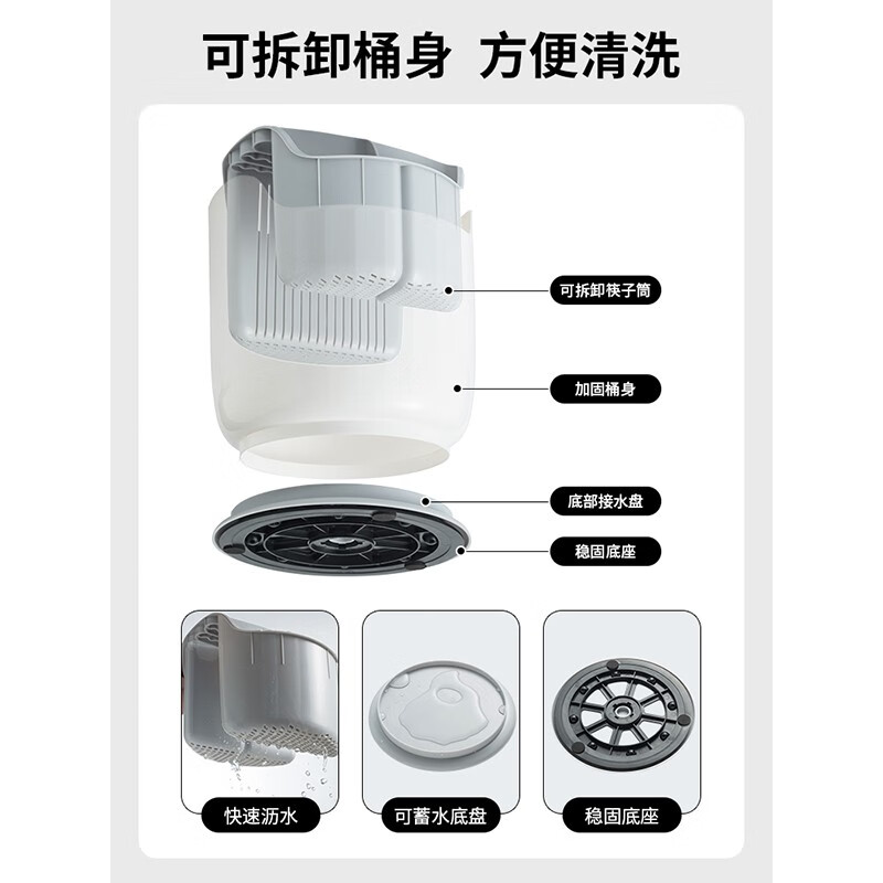 Love Orange Rotating Knife Rack Storage Rack Home Kitchen Multifunctional Chopstick Cage Chopstick Tube Knife Storage Rack Box Integrated Kitchen Knife Rack Gray White 360 Rotation Large Capacity