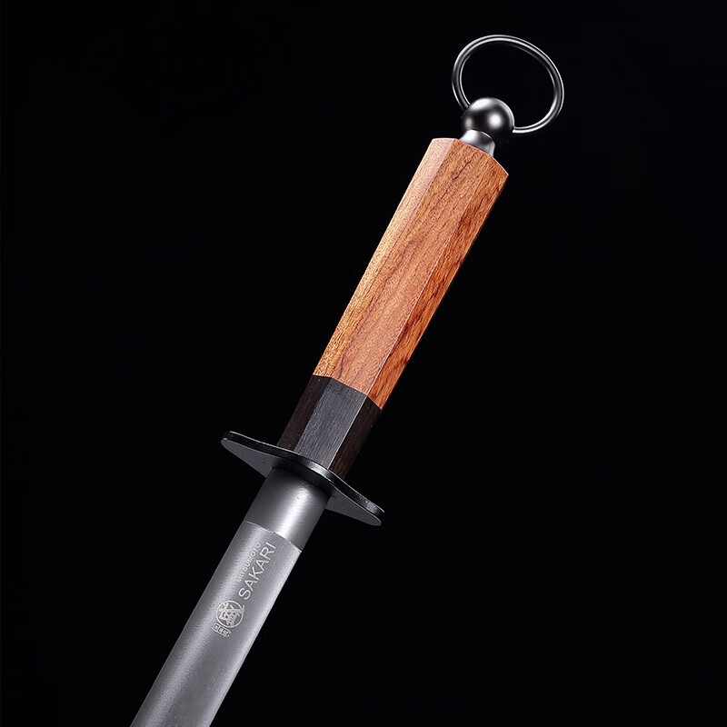 Sanbensheng sharpening stick high carbon steel sharpening stick household sharpening tool slaughterhouse commercial special round rosewood/10 inches