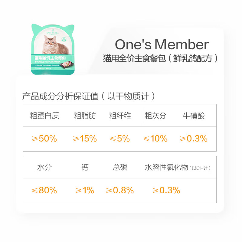 One s Member Full Price Staple Food Meal Pack Squab Cranberry Formula 50g*6 Packs Canned Staple Food Wet Food for Adult and Young Cats