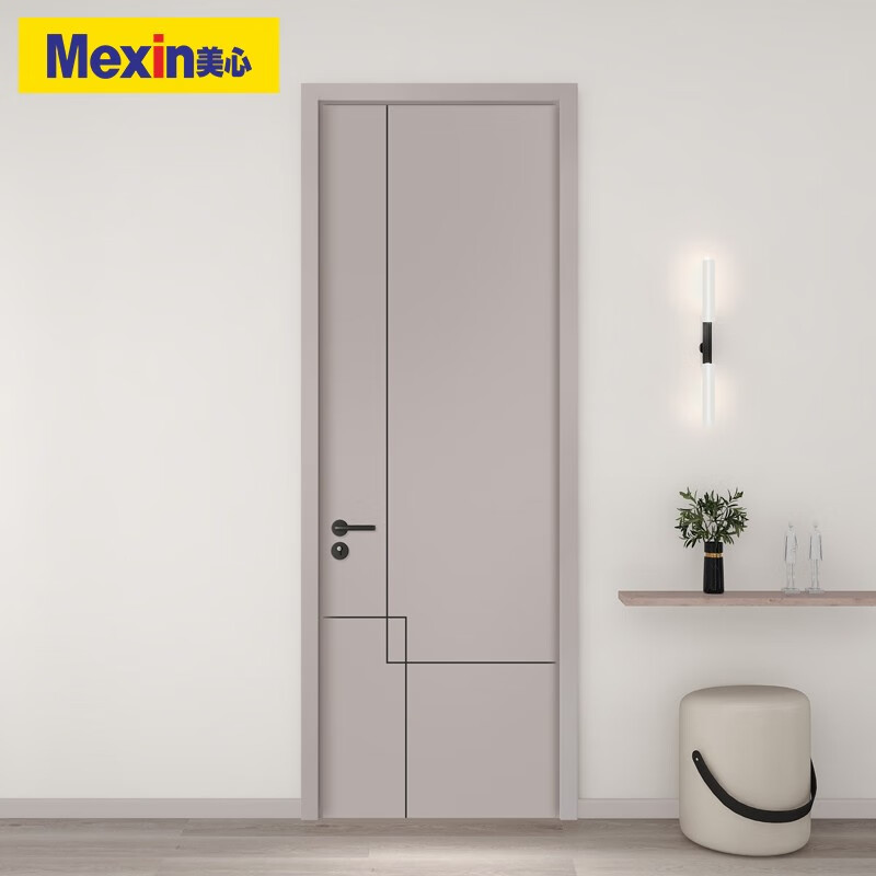 Mexin Wooden Composite Environmental Protection Paint Modern Simple Interior Set Door Wooden Door Bedroom Door N255 Custom Size