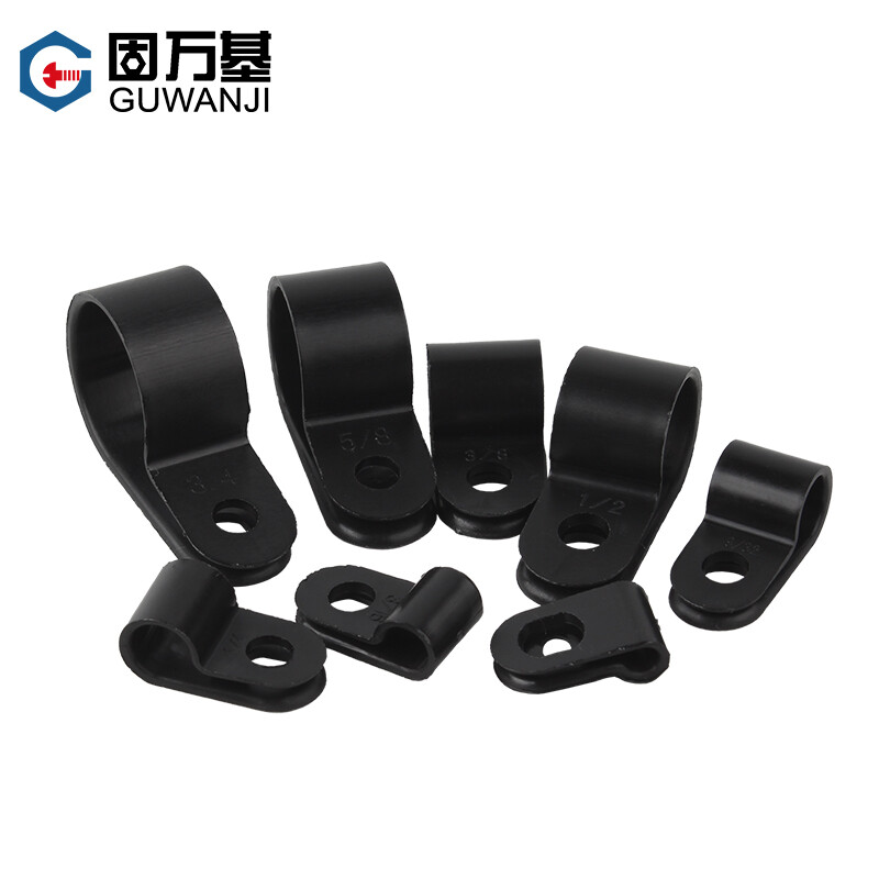 Guwanji R-type cable management clip thickened plastic U-shaped pipe clamp fixed button cable buckle fixed cable buckle wire fixed white CC-0 100 pieces