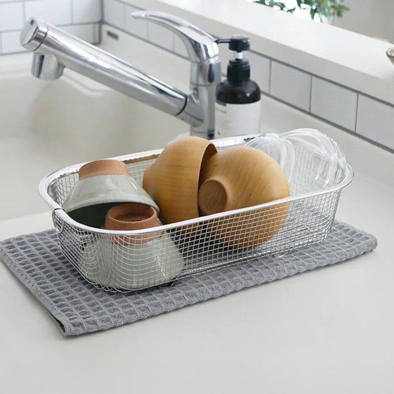Shuangshan member exclusive purchase 304 stainless steel drain basket, original price 48 stainless steel drain basket - length 35.5 width 20 height 9.5cm