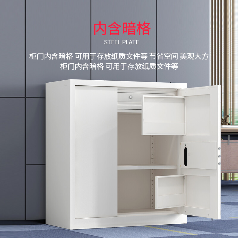 Zhendi Confidential Cabinet Steel Iron Cabinet Examination Room Paper Cabinet DR235 White 1.9 Meter Double Section Cabinet
