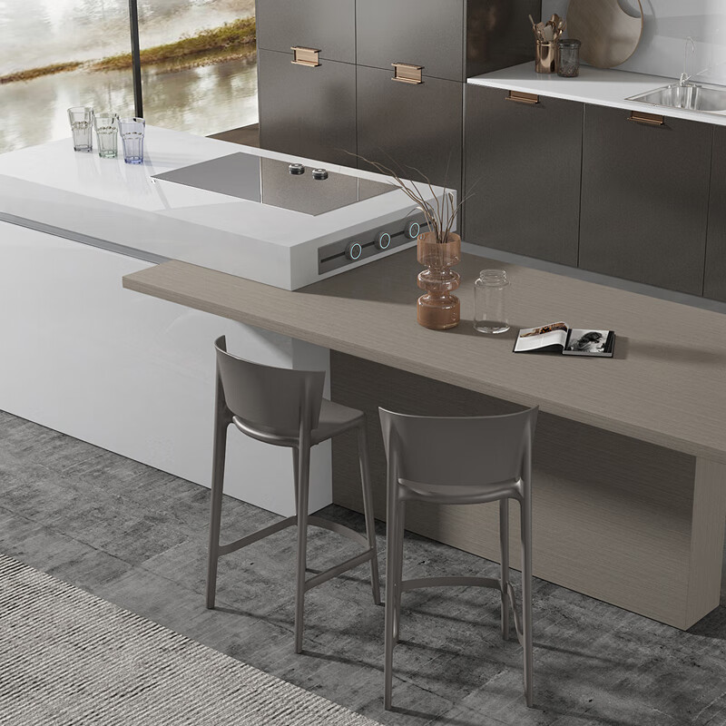 Zhibang integrated kitchen cabinets, customized kitchen quartz stone countertops, PET skin-friendly material cabinets, customized integrated stove cabinets, 3-meter floor cabinets, 3-meter countertops, 1-meter wall cabinets