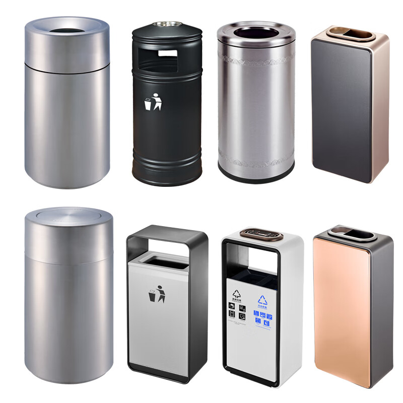 GJXBP Southern Hong Kong style garbage can hotel lobby floor ashtray shopping mall stainless steel fruit black gold Hong Kong style garbage can