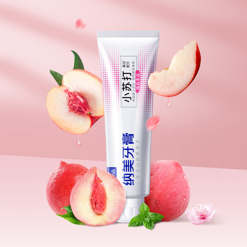 Namei Baking Soda Toothpaste Whitening Fresh Breath Teeth Whitening Brightening White Peach 160g