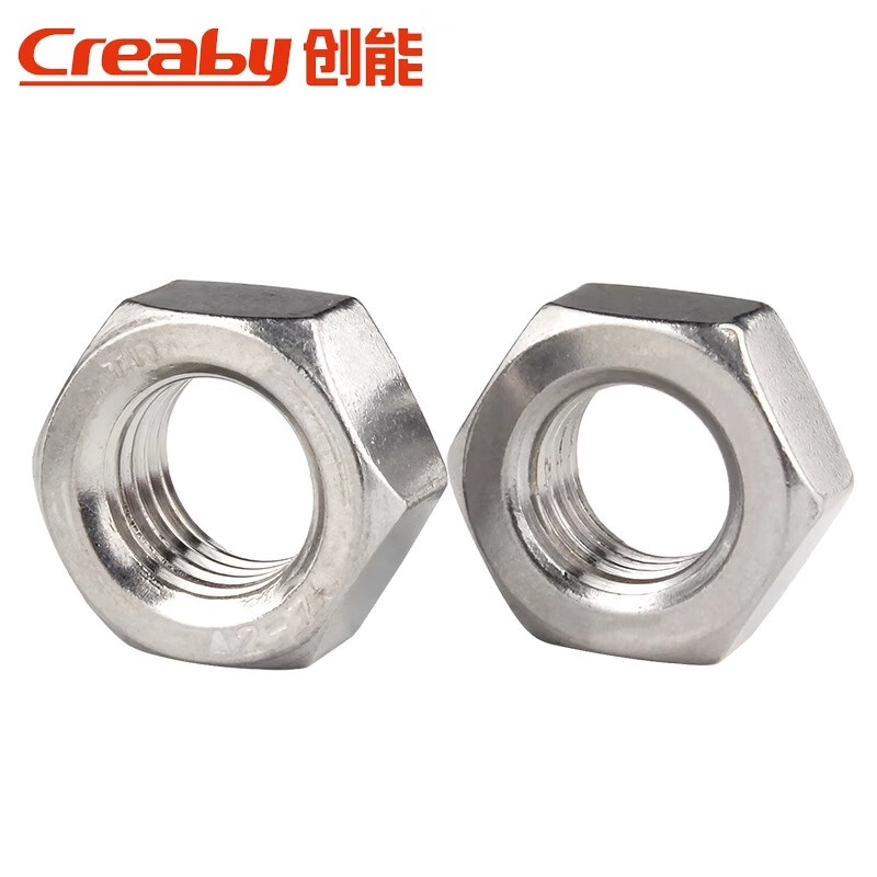 Creaby304 stainless steel counter-thread hexagonal nut left-thread nut left-hand counter-thread screw cap M10 304 counter-thread nut - 5 pieces