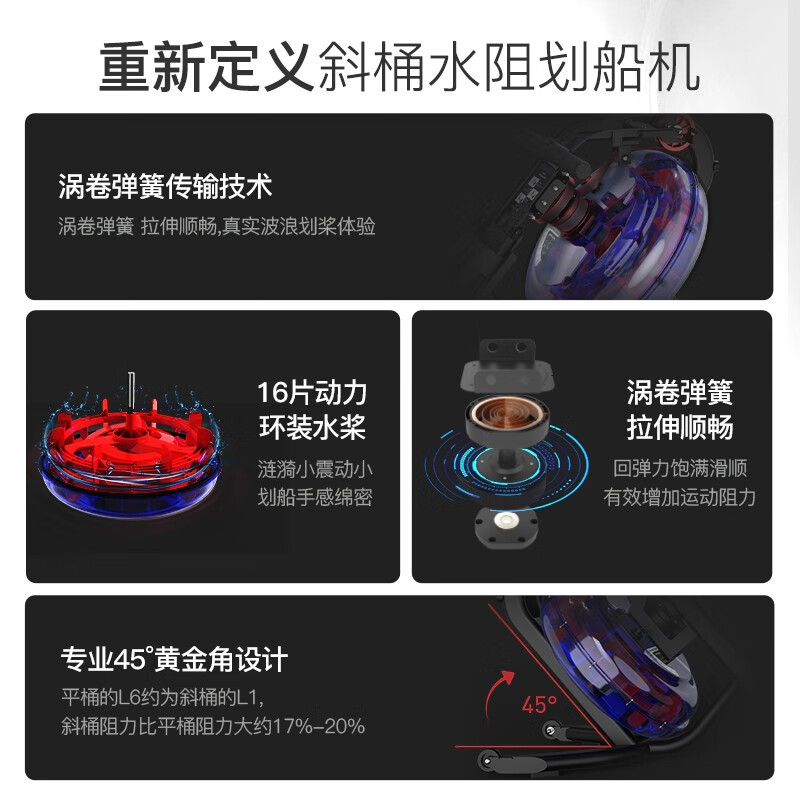 JOROTO American brand rowing machine household water resistance rowing machine smart fitness equipment MR25 inclined barrel large resistance stainless steel body