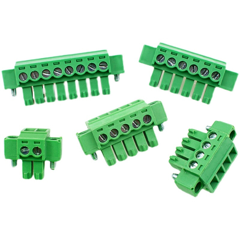 3.81mm green terminal block 2EDG3.81 with fixing screw plug holder 15EDGKM-3.81 with ears 15EDGKM-3.81 2P plug 5 pieces