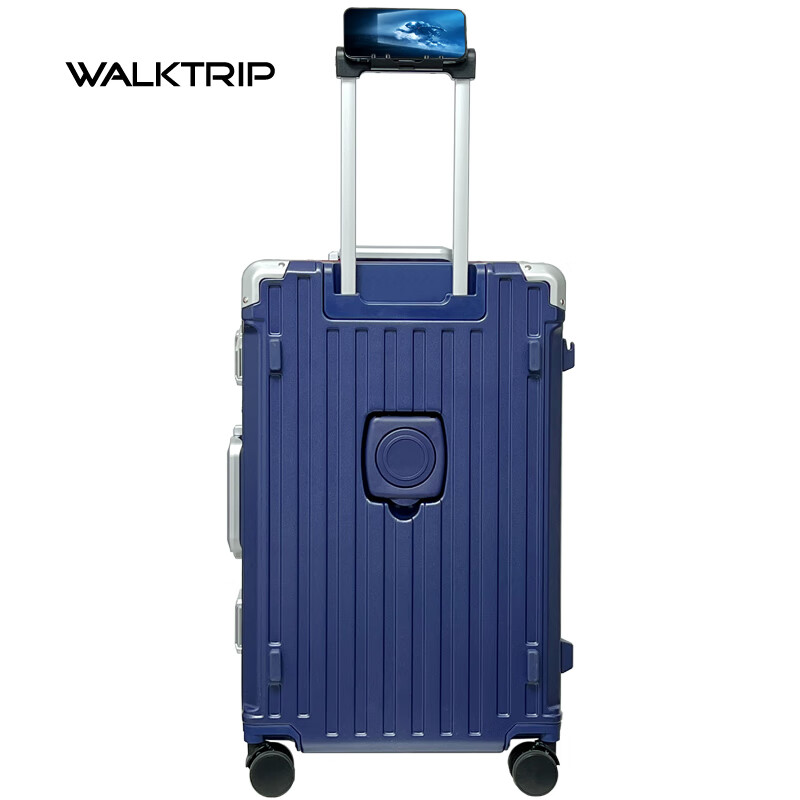 Travel large-capacity suitcase for women, new oversized suitcase, business overseas trolley case, large password case, leather suitcase for men, white with blue, 32 inches (thickened, large capacity + multi-function)