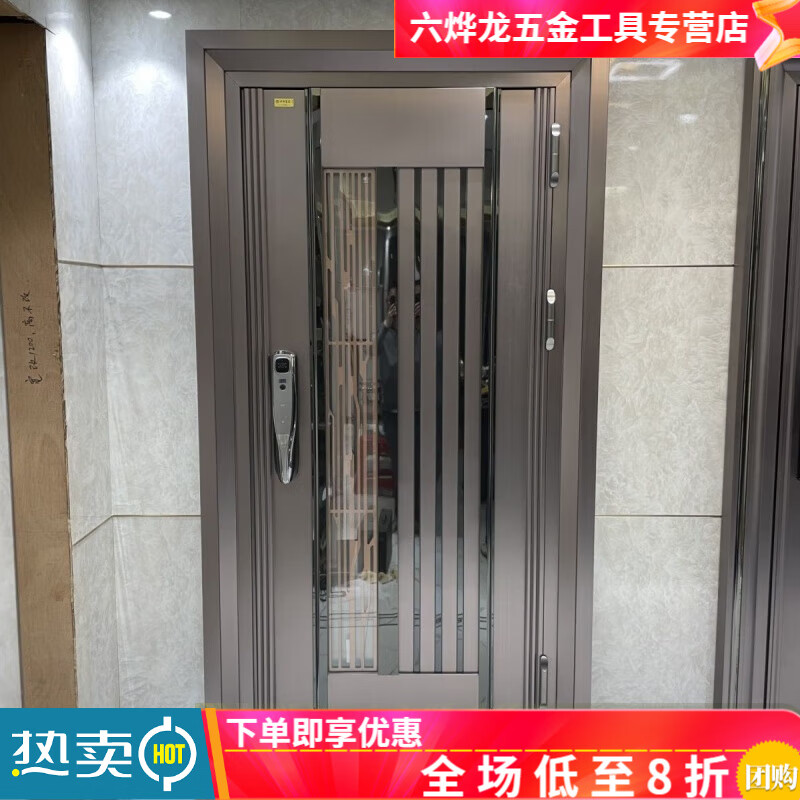Qinkai 304 luxury stainless steel entrance door Korean door custom door high-end door light luxury explosion-proof door factory direct sales 304 stainless steel entrance door 1000*2300*280