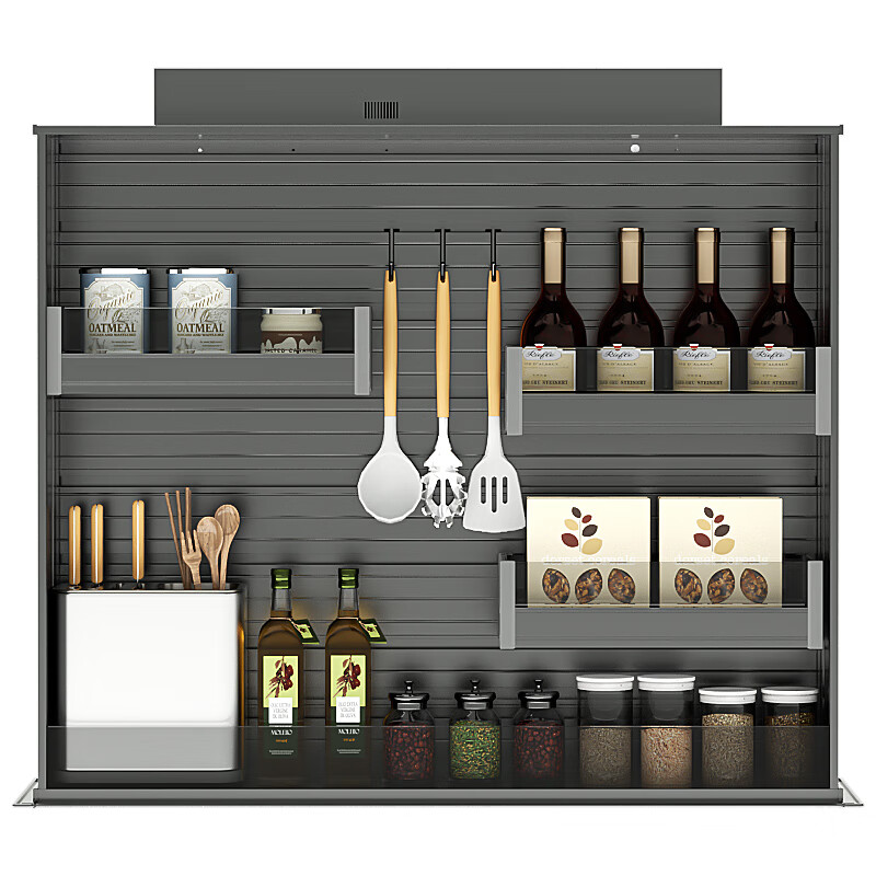 Ling Yuxun kitchen cabinet wall cabinet vertical lifting basket electric intelligent voice touch control automatic seasoning basket fashionable wood grain style 600 cabinet + touch + intelligent voice control +