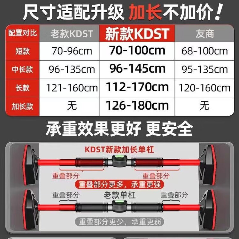 Zhiqixin horizontal bar indoor pull-up device door horizontal bar rack household adult and children fitness equipment upgraded triangle anti-slip 70-100CM + hanging ring + sandbag